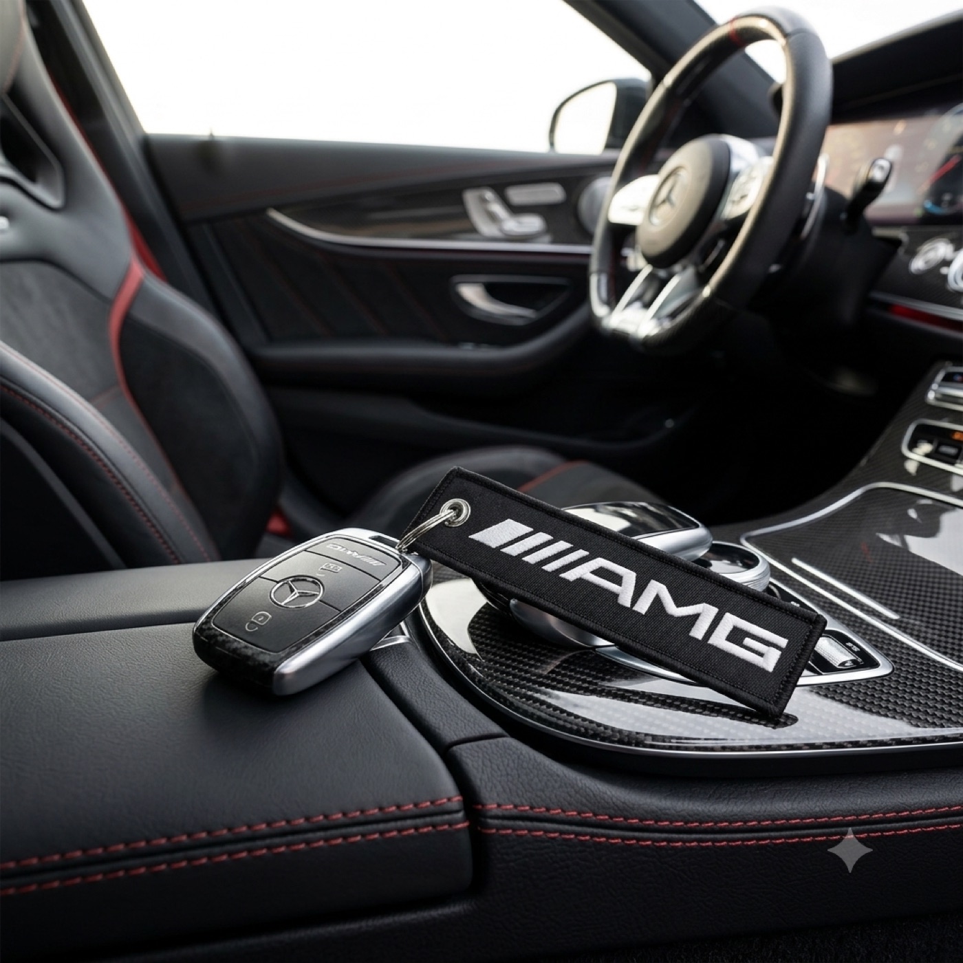 Llavero AMG junto a la llave del coche